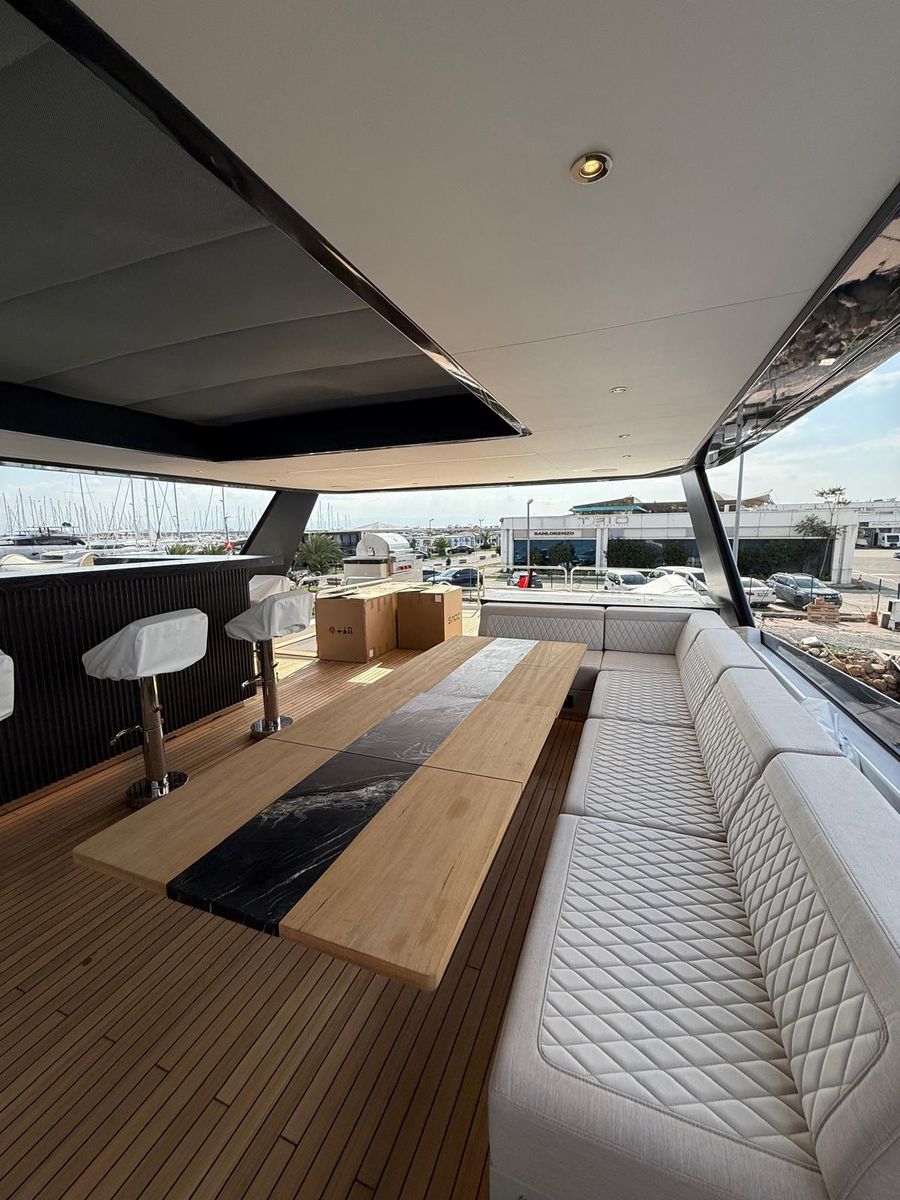 Yacht cockpit lounge exterior fit-out — Vertuden Turkey